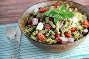 Ham Tomato and Feta Pasta Salad