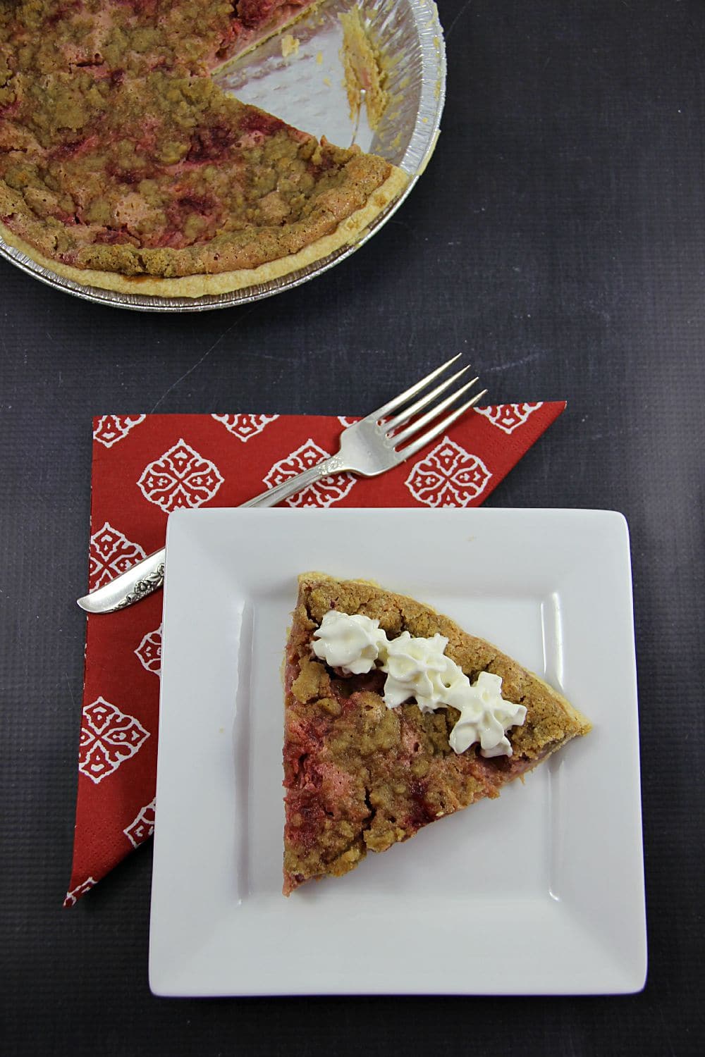 Strawberry Rhubarb Sour Cream Pie