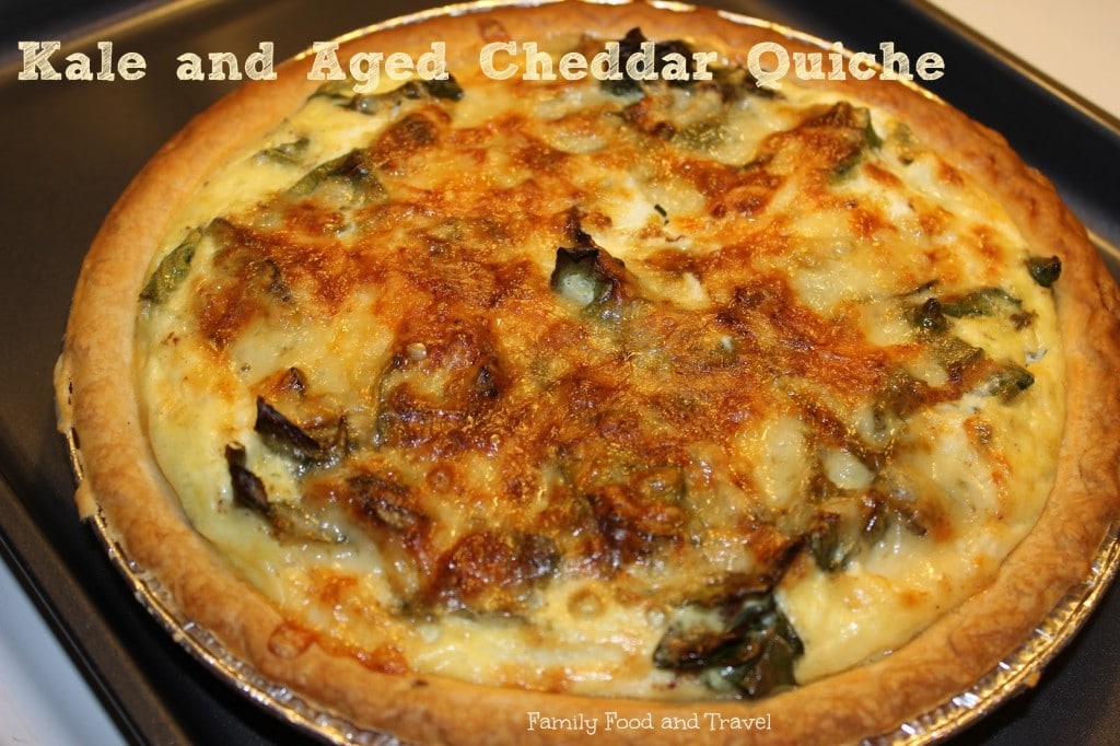 kale and aged cheddar quiche