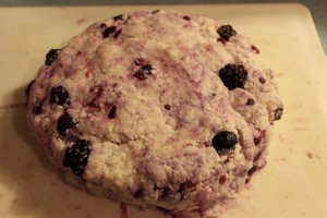 Formed dough of fruit scones