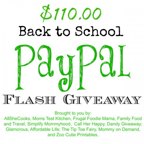 $110 PayPal FLASH #Giveaway – ends 7pm Friday August 23