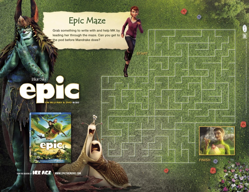 printable epic maze activity sheet