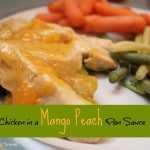 chicken in a mango peach pan sauce