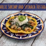 garlic shrimp and spinach tostadas