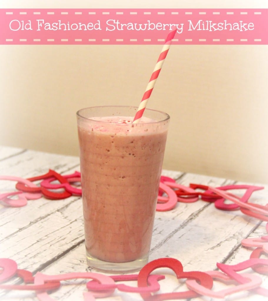 old fashioned strawberry milkshake