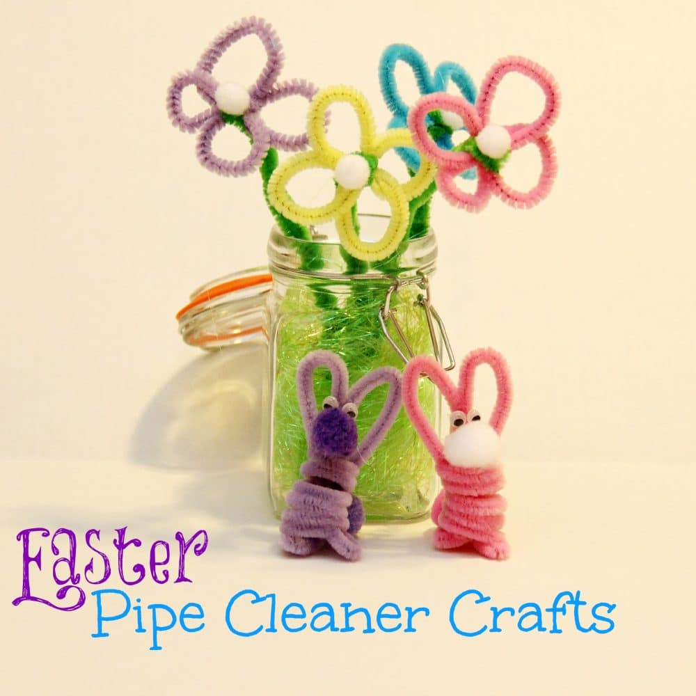 Easter Crafts: Pipe Cleaner Flowers and Bunnies