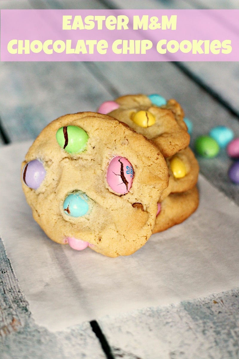 easter m&m chocolate chip cookies