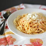 Roasted Red Pepper Goat Cheese Alfredo