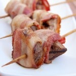 bacon wrapped steak skewers