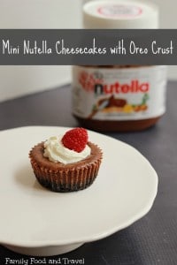 mini nutella cheesecakes with oreo crust