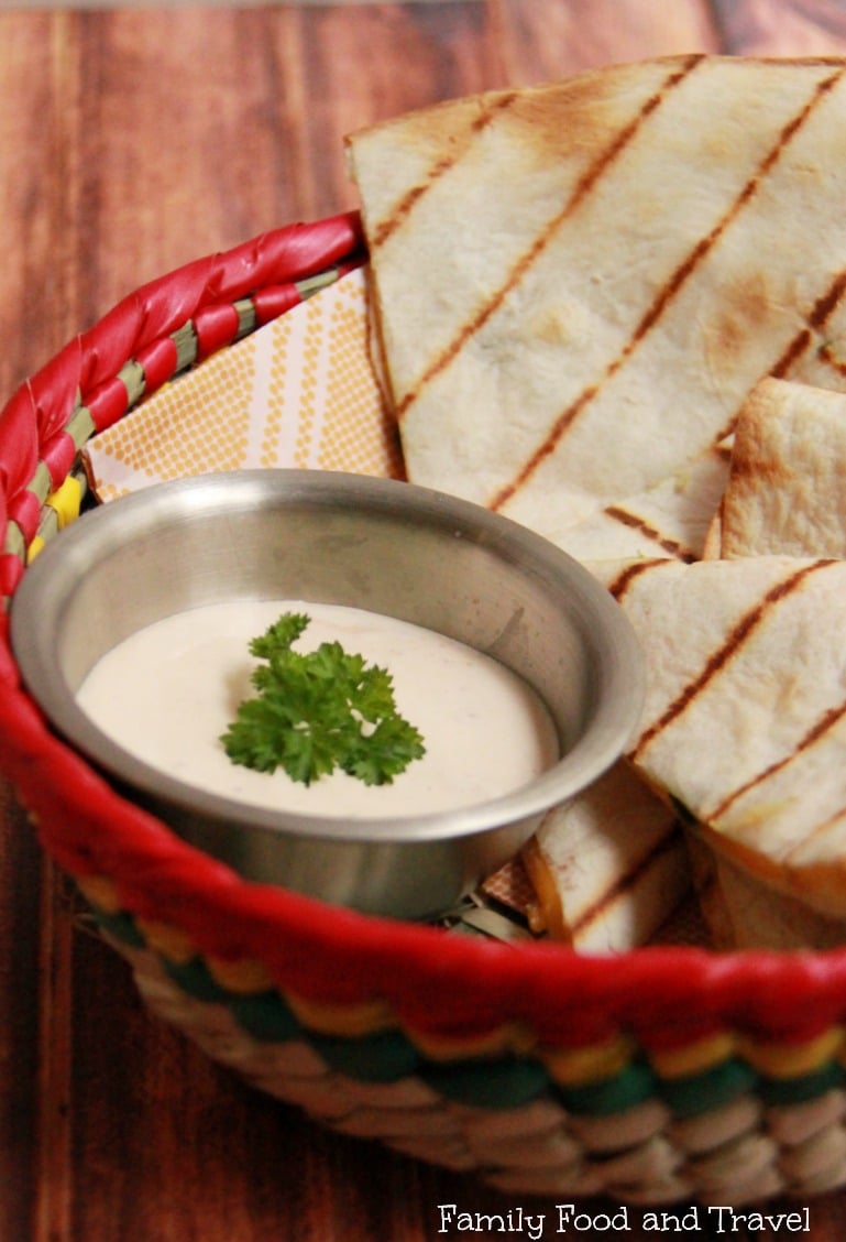 Poblano Quesadillas with Chipotle Sour Cream