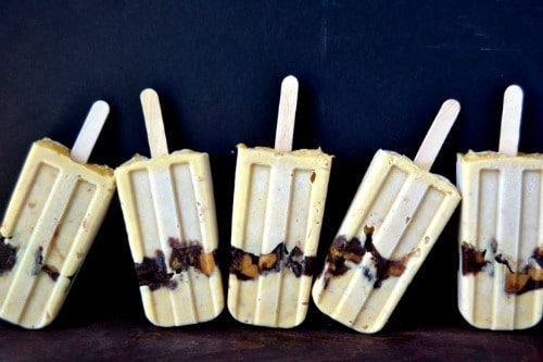 Chunky Peanut Butter Cup Pudding Popsicles