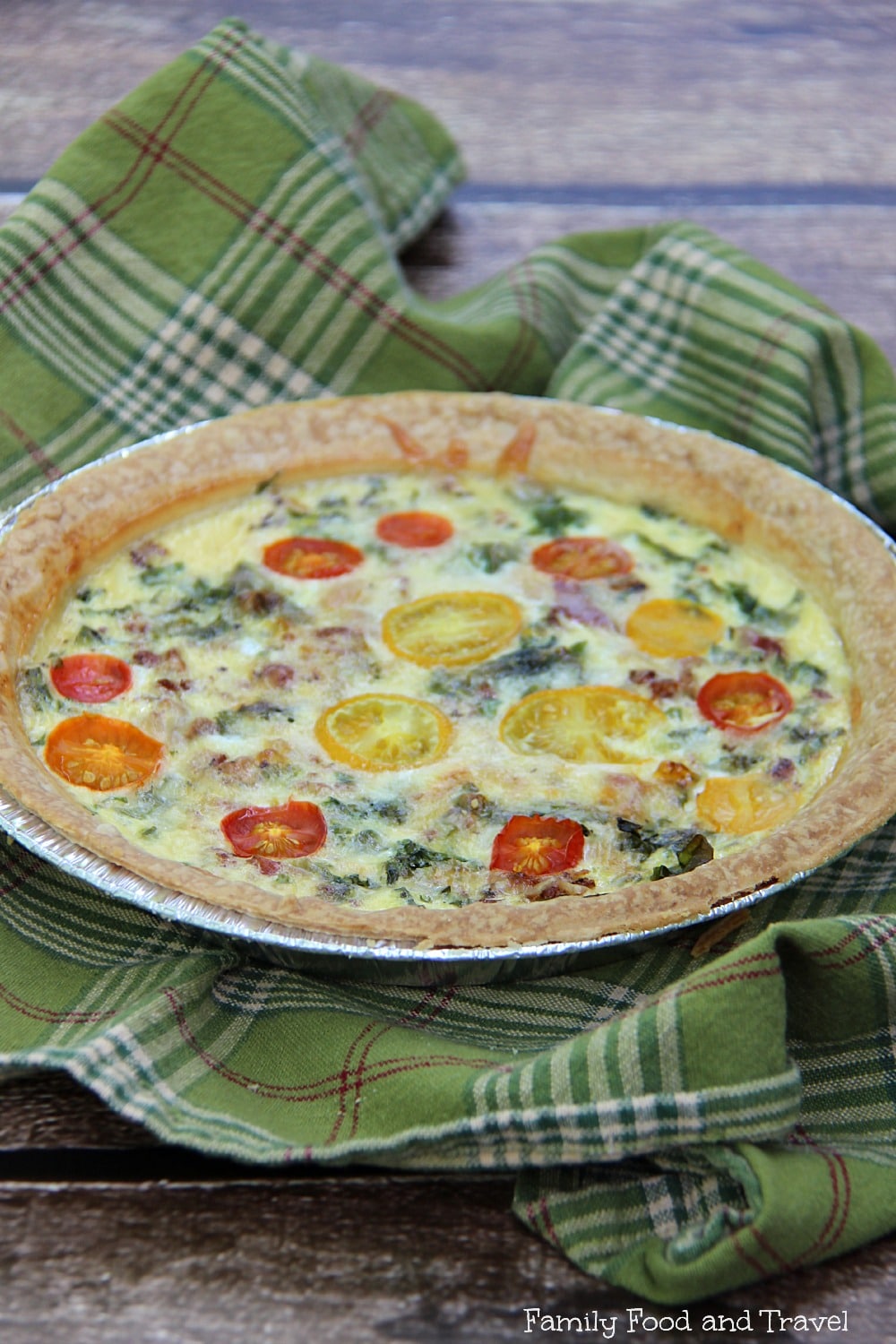 bacon kale tomato quiche