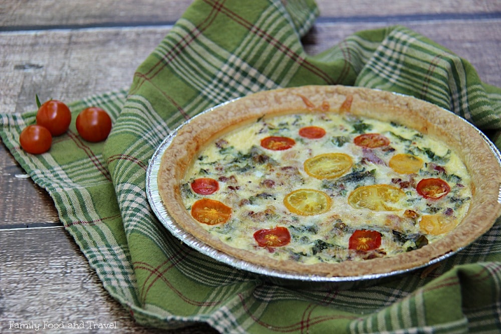 Bacon Tomato and Kale Quiche