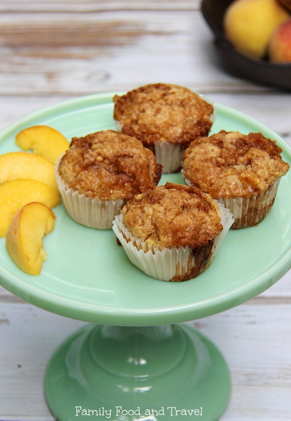 Peaches and Cream Oatmeal Muffins