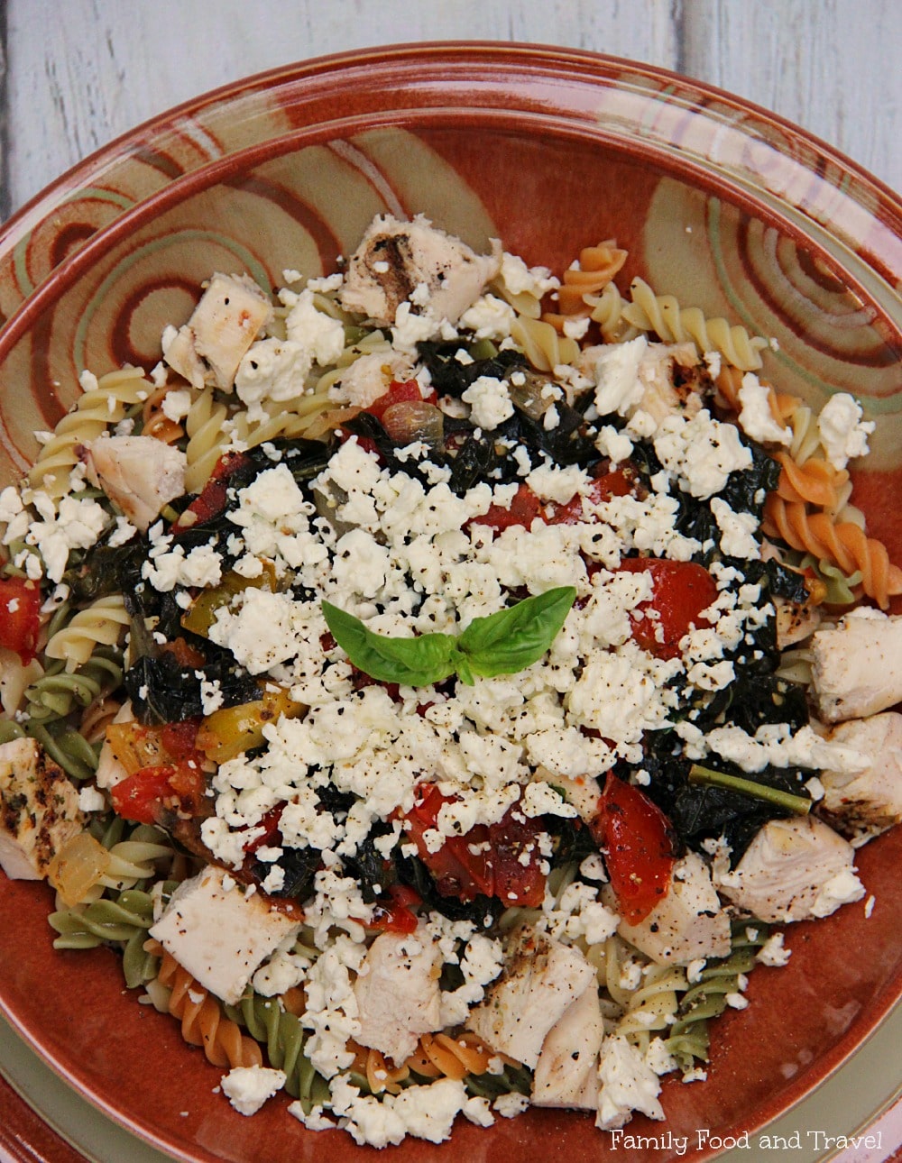 Chicken Kale Tomato and Feta Pasta 3