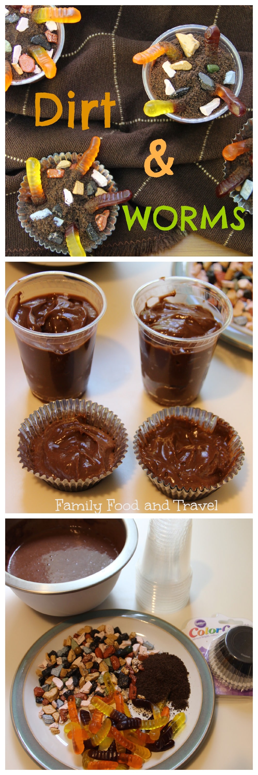 dirt and worm pudding cups