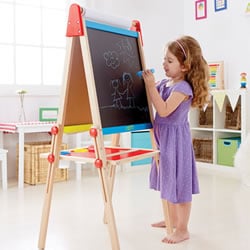 Art Easel with Chalkboard and Whiteboard
