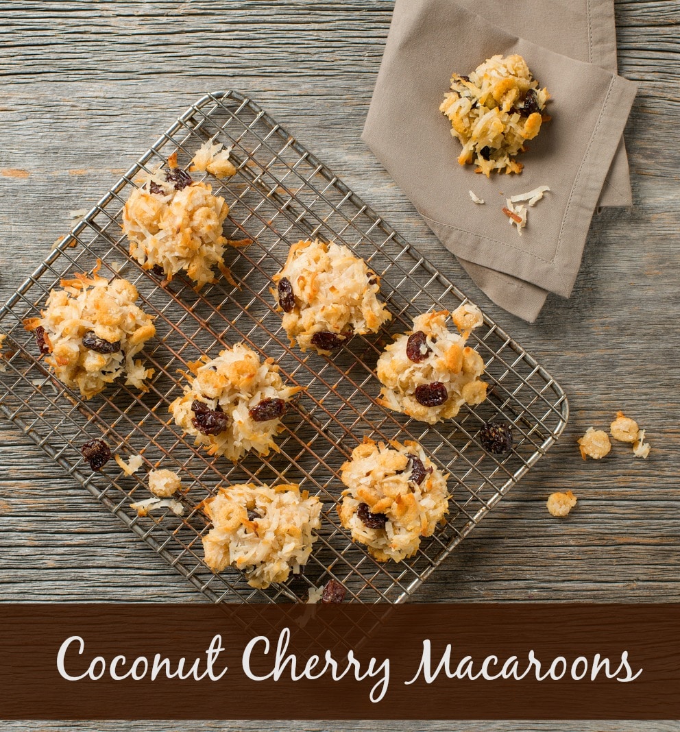 Coconut Cherry Macaroons (Gluten Free and Egg Free)