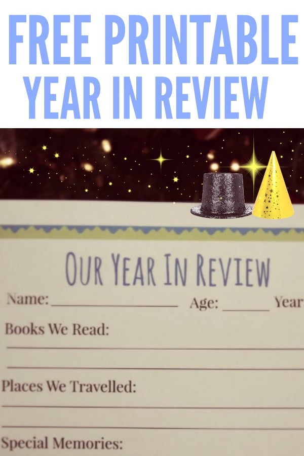 Free Printable Year in Review