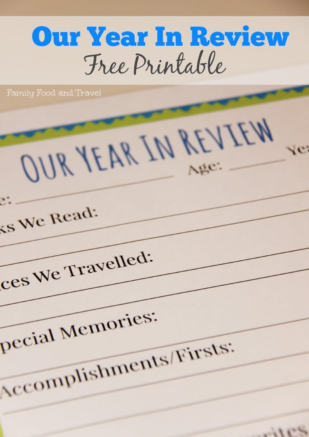 our year in review free printable