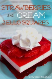 Strawberries and Cream Jello Squares