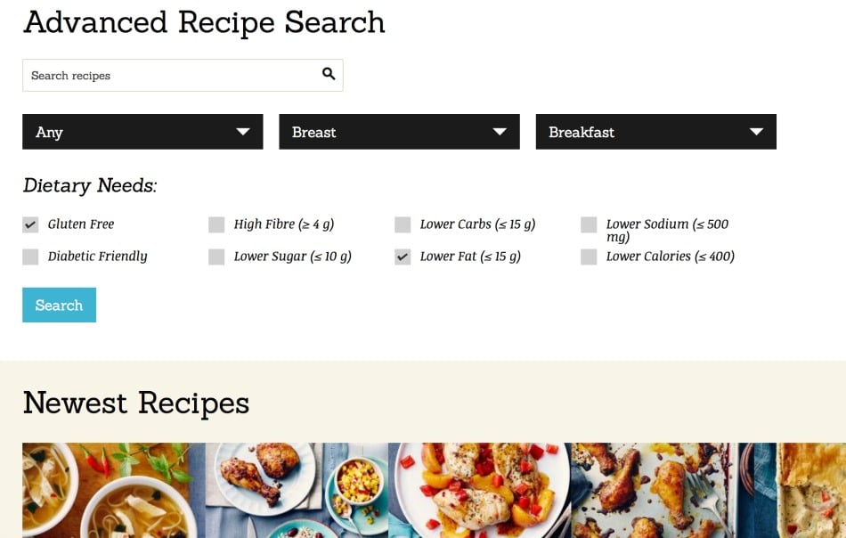 Advanced Recipe Search Chicken.ca