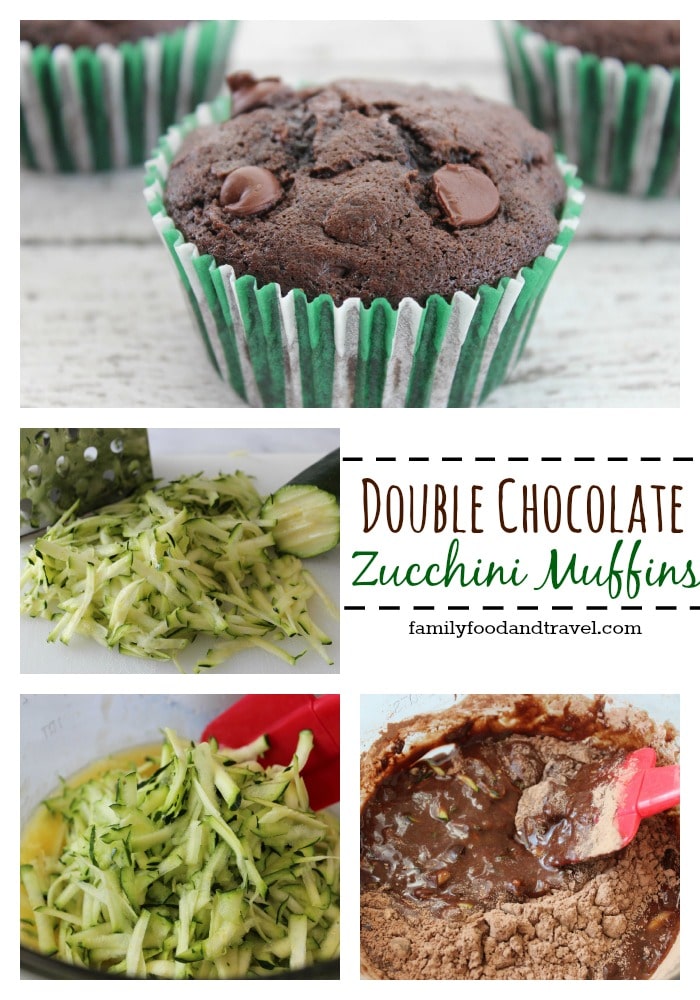 Double Chocolate Zucchini Muffins Collage