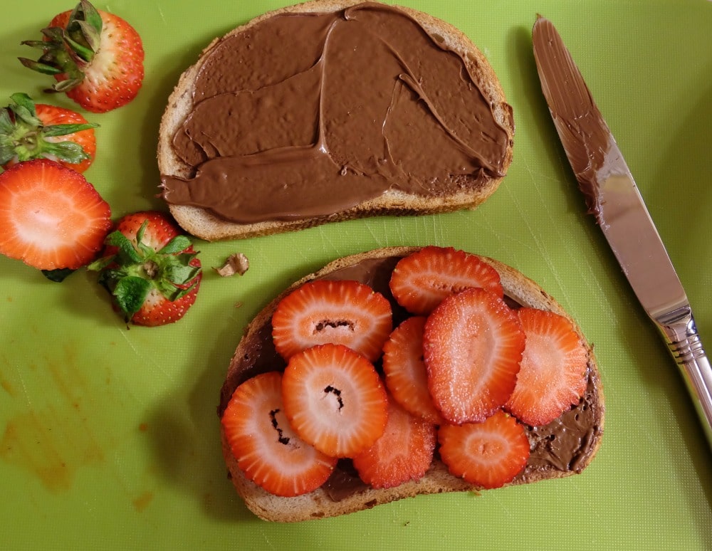 Toasted Nutella and Strawberries