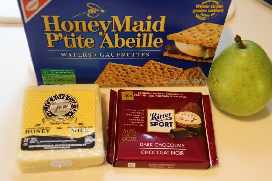 Ingredients for Pear and Cheese Smores