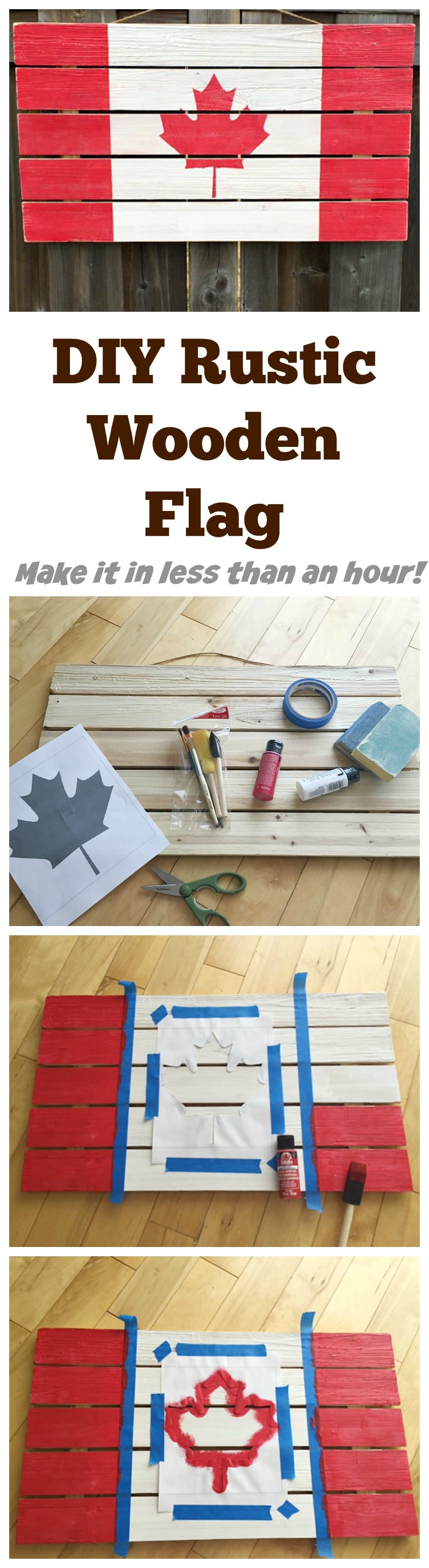 DIY Rustic  Wooden Flag