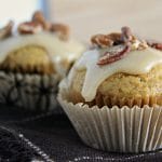 Pumpkin Muffins with Caramel Pecan Topping