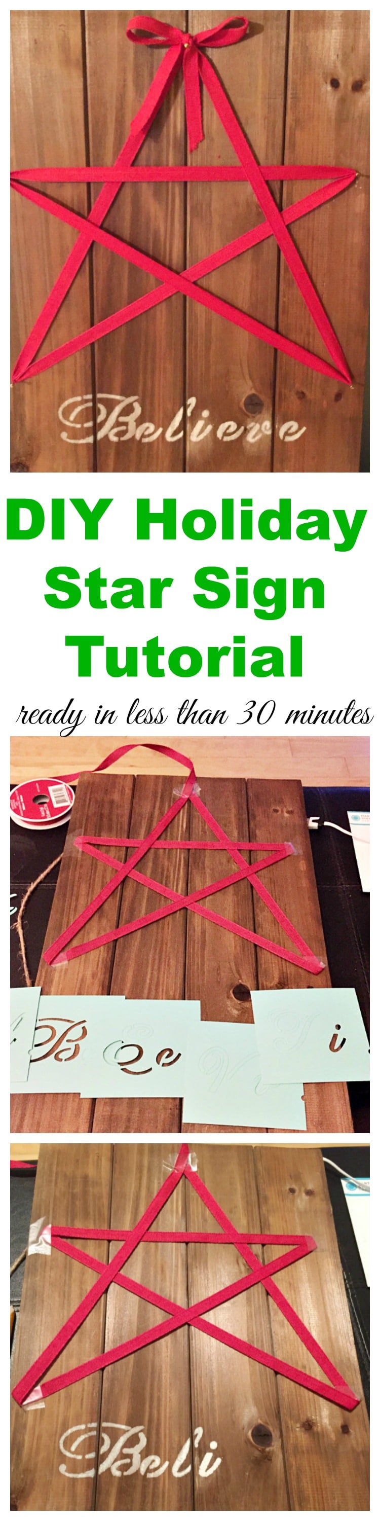 DIY Holiday Star Sign Tutorial