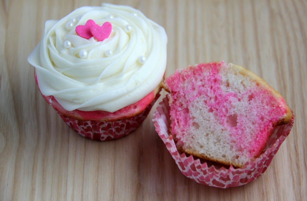 Pink Marble Cupcakes