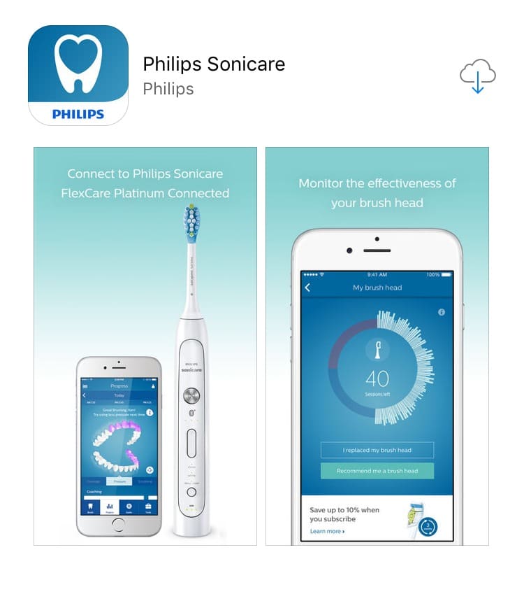 Getting teeth clean Philips Sonicare app