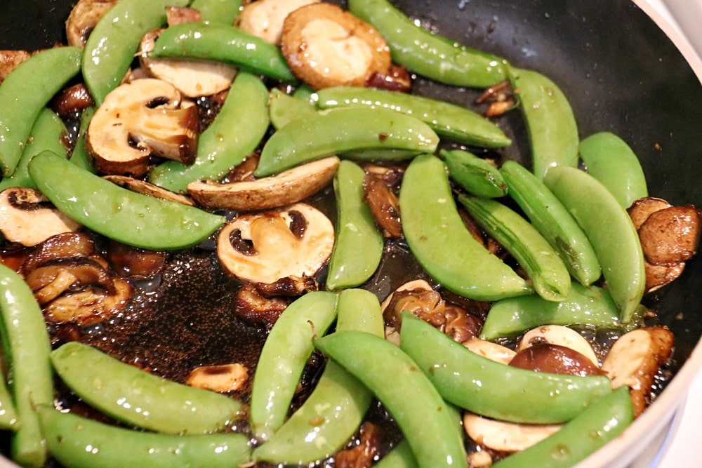 Honey and Soy Mushrooms and Snap Peas