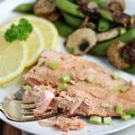 Honey Soy Rainbow Trout Recipe with Snap Peas and Mushrooms