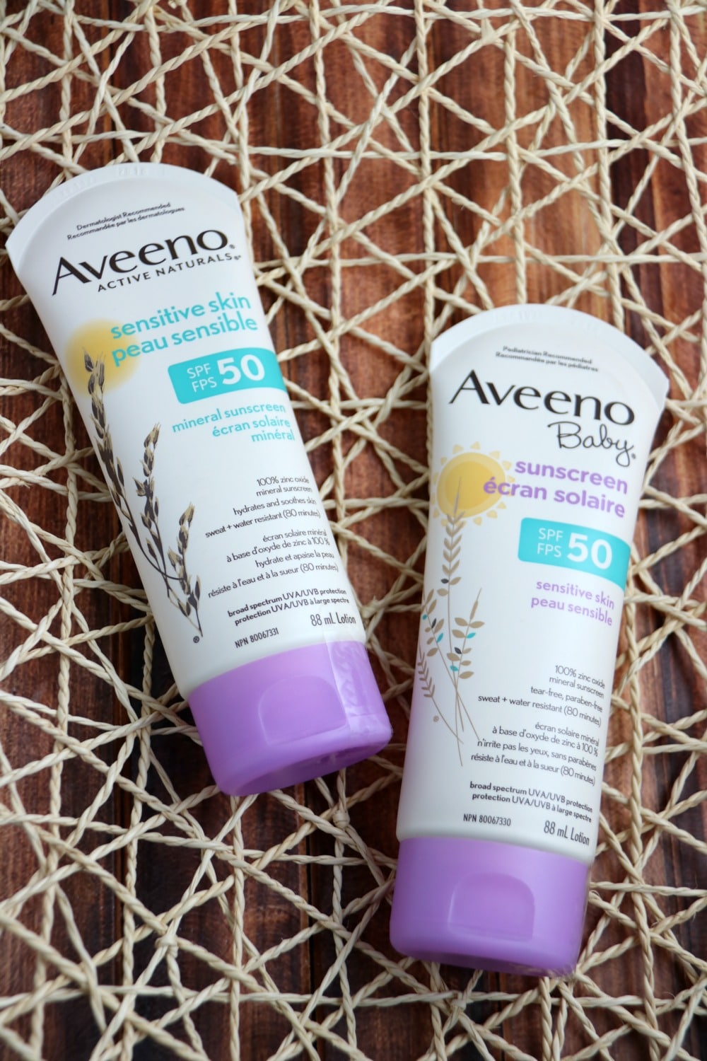 Protecting skin with Aveeno Mineral Sunscreen