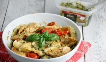 Chicken, Tomato, Basil and Cheese Pesto Pasta Recipe