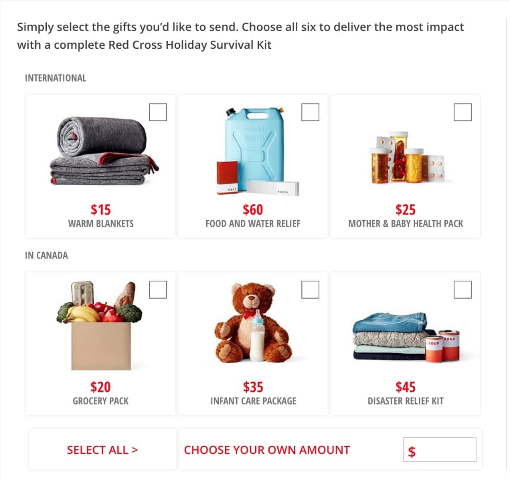 Red Cross Canada Perfect Gifts 