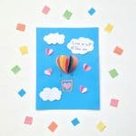Valentines Day Kids Craft: Heart Air Balloon Card