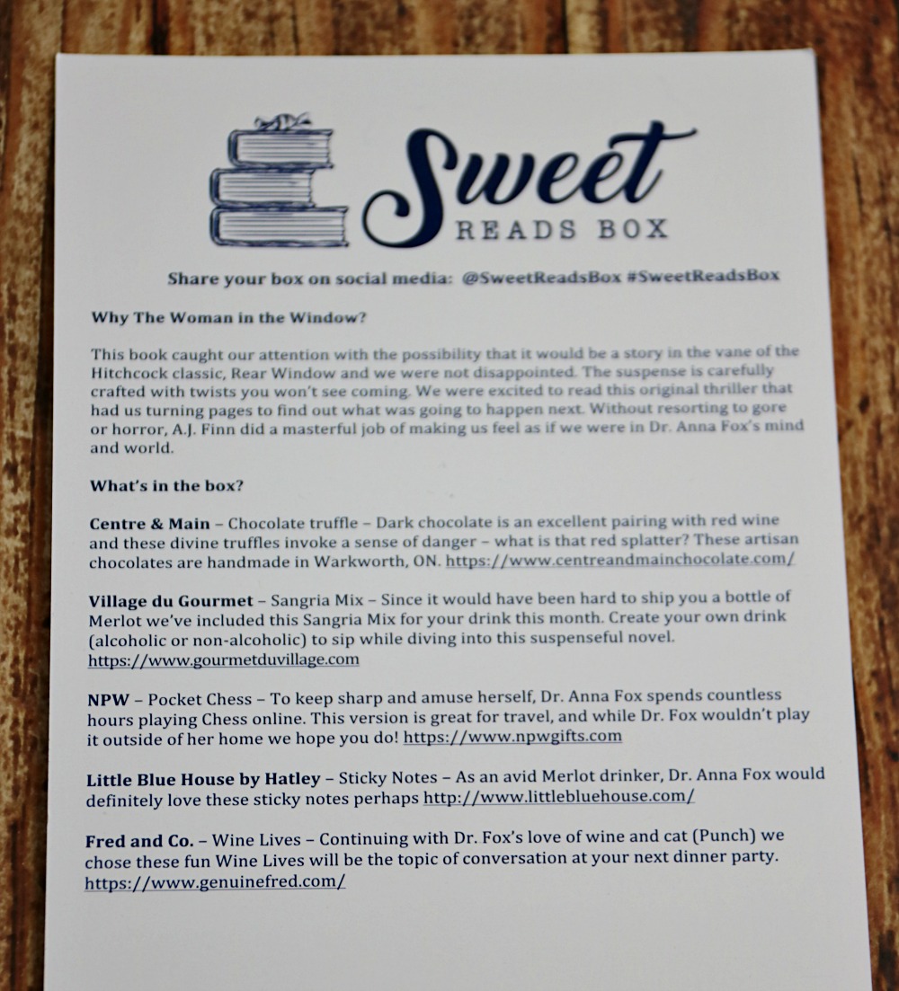 Sweet Reads Box April Content