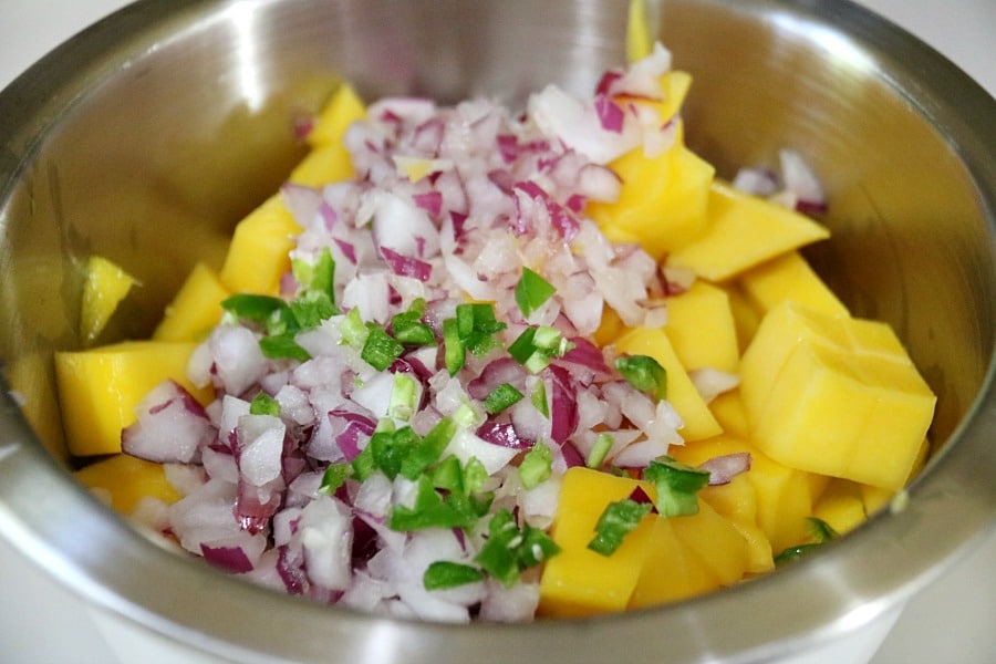 Fresh Mango Salsa Process