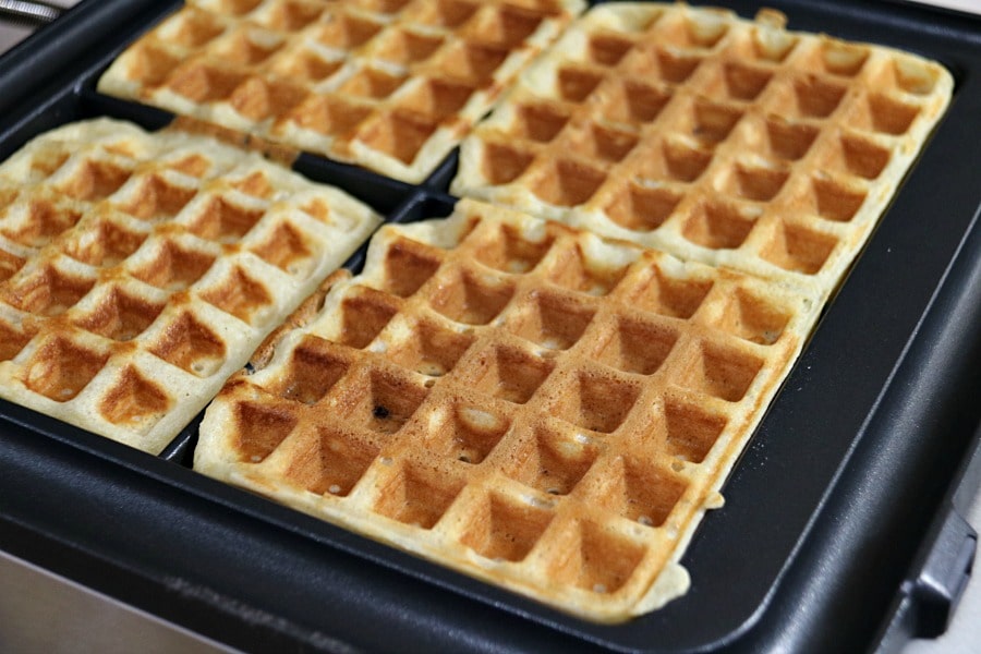 Chocolate Chip Waffles in Breville Waffle Maker