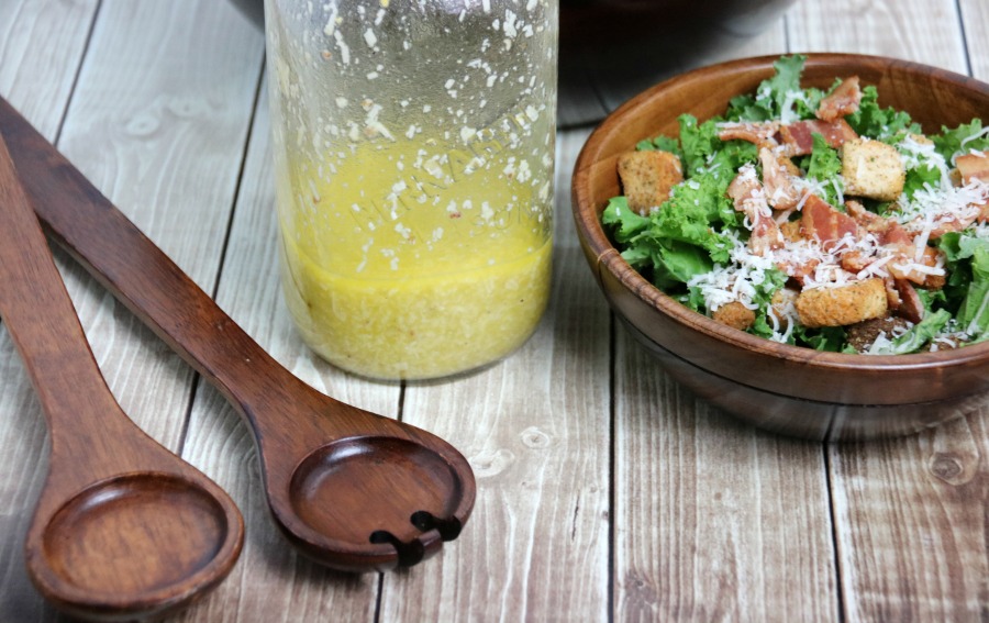 Kale Caesar Salad and Creamy Vinaigrette