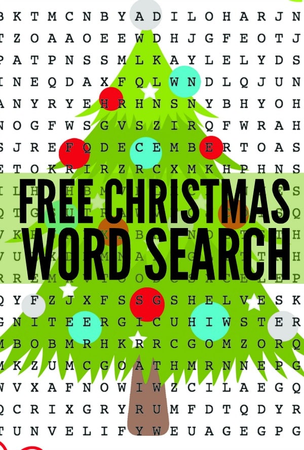 Christmas Word Search Free Printable For The Classroom and Home