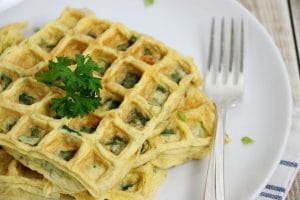 Easy Spinach Omelette Made in a Waffle Maker