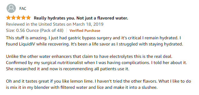 Liquid IV Positive Review