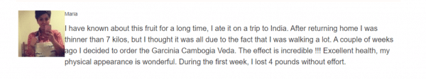 Garcinia Cambogia Veda Positive review