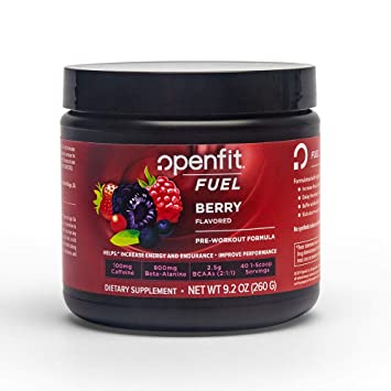 Openfit fuel berry flavoured pre-workout formula
